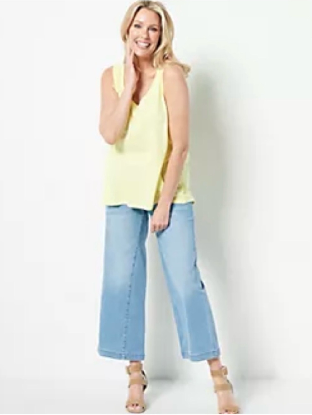 NYDJ Light Blue (Loire) Ankle Length Teresa Wide-Leg Jeans - NWT -size 12 - Picture 3 of 13